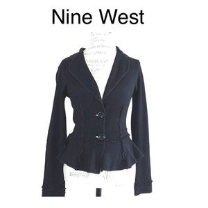 Nine west retro sweater jacket cute ruffle style S